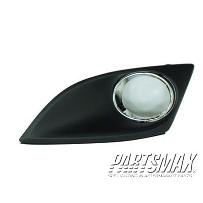 520 | 2010-2012 MAZDA CX-7 LT Front bumper insert Fog Lamp Bezel; Cover Insert; w/Fog Lamps; Chrome/Black | MA1038124|EH4550B50E