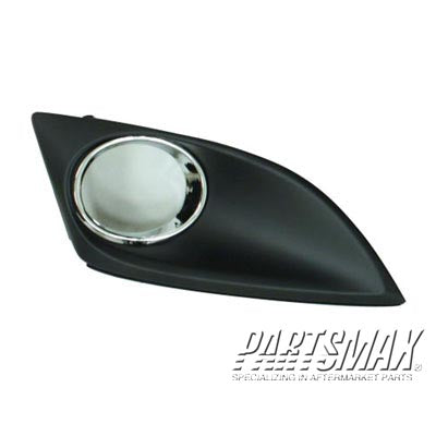 1039 | 2010-2012 MAZDA CX-7 RT Front bumper insert Fog Lamp Bezel; Cover Insert; w/Fog Lamps; Chrome/Black | MA1039124|EH4550B40E