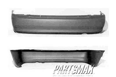 1100 | 1999-2003 MAZDA PROTEGE Rear bumper cover 4dr sedan; prime | MA1100150|BJ0J502218J