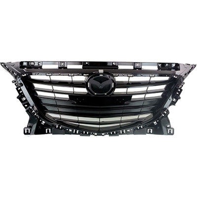 1200 | 2014-2016 MAZDA 3 Grille assy Japan Built; w/o Collision Warning; Gloss Black | MA1200196|BJE150712B