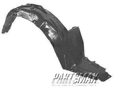 1248 | 1999-2000 MAZDA PROTEGE LT Front fender inner panel fender liner; w/manual trans | MA1248105|B25D56141D