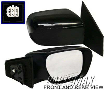 1321 | 2007-2009 MAZDA CX-9 RT Mirror outside rear view Power; w/o Defogger; w/o Signal Lamp; Brilliant Black (Code A3F); PTM | MA1321155|TD1169120JPZ