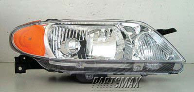 1160 | 2001-2003 MAZDA PROTEGE RT Headlamp assy composite 4dr sedan; w/aluminum bezel | MA2503119|BL8D510K0D