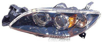 1171 | 2004-2006 MAZDA 3 LT Headlamp lens/housing Sedan; HID | MA2518113|BNYR51041