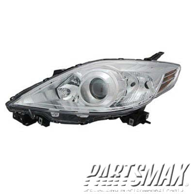 2518 | 2008-2010 MAZDA 5 LT Headlamp lens/housing Halogen; w/Chrome Bezel | MA2518124|CE50510L0C