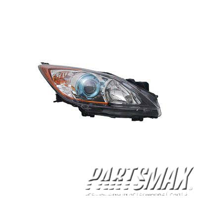 2518 | 2012-2013 MAZDA 3 LT Headlamp lens/housing Halogen; 6 Speed Trans | MA2518143|BFD1510L0D