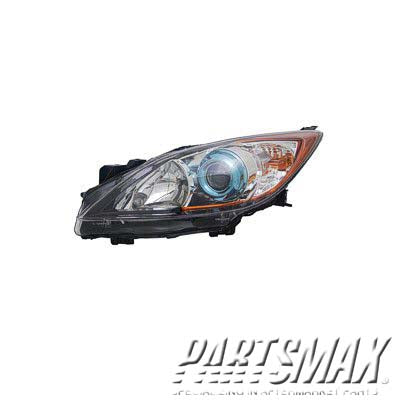 2519 | 2012-2013 MAZDA 3 RT Headlamp lens/housing Halogen; 6 Speed Trans | MA2519143|BFD1510K0D