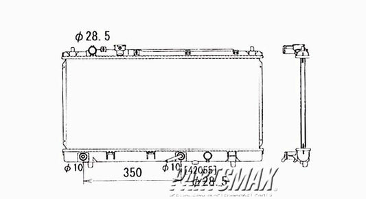 3010 | 2001-2001 MAZDA PROTEGE Radiator assembly w/1.6L engine; w/auto trans; w/air cond | MA3010145|FS8M15200B