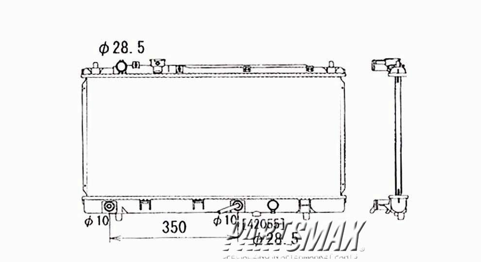 3010 | 2001-2003 MAZDA PROTEGE Radiator assembly w/2.0L engine; w/auto trans; w/air cond | MA3010145|FS8M15200B