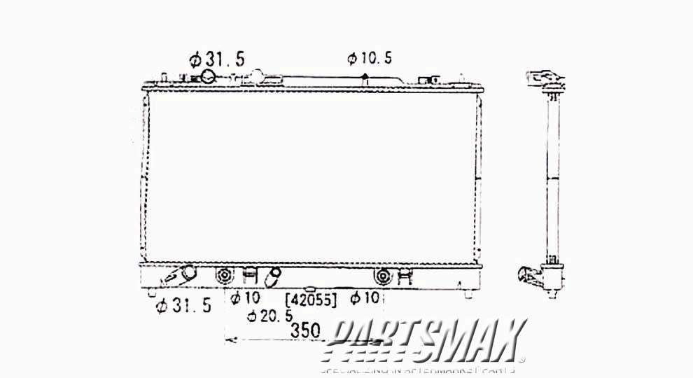 2870 | 2003-2008 MAZDA 6 Radiator assembly s model; w/manual trans; w/3.0L engine | MA3010202|AJ5715200E