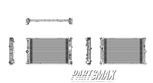 2870 | 2009-2010 MAZDA 6 Radiator assembly 2.5L; A/T | MA3010226|L51915200B