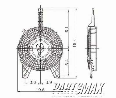 3113 | 1990-1994 MAZDA 323 Condenser fan includes motor/blade/shroud | MA3113103|BR7061710A