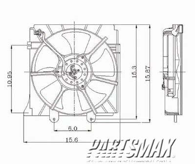 3115 | 1993-1995 MAZDA 626 Radiator cooling fan assy includes motor/blade/shroud; w/auto trans; see notes | MA3115101|FS1115210-PFM