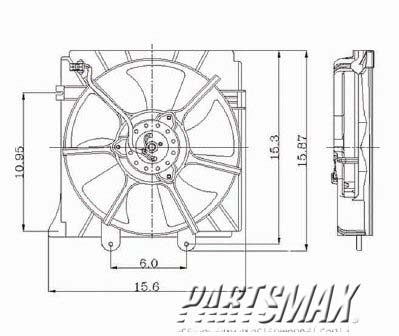 3115 | 1993-1995 MAZDA 626 Radiator cooling fan assy CRONOS; includes motor/blade/shroud; w/auto trans; see notes | MA3115101|FS1115210-PFM