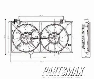 3115 | 2003-2008 MAZDA 6 Radiator cooling fan assy 2.3L; w/o Turbo | MA3115127|L32115025L