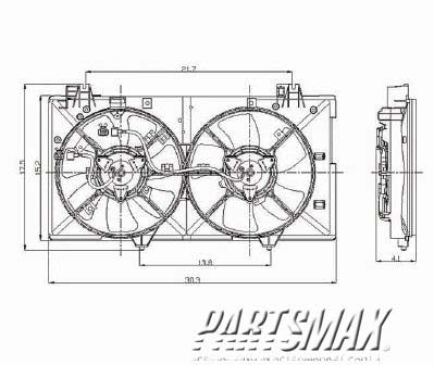 2880 | 2003-2005 MAZDA 6 Radiator cooling fan assy s model; w/3.0L engine | MA3115128|AJ5715025L