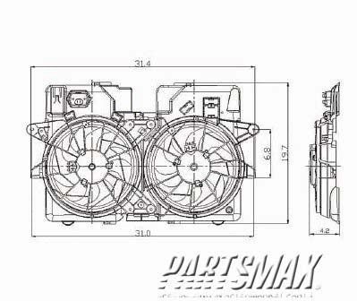 3115 | 2005-2007 FORD ESCAPE Radiator cooling fan assy w/3.0L engine; dual fan assembly | MA3115129|5L8Z8C607GD