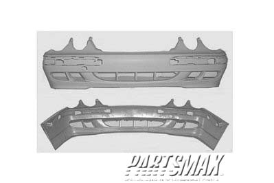 1000 | 2000-2002 MERCEDES-BENZ E430 Front bumper cover w/o Sport package; w/o headlamp washers; prime | MB1000141|2108851825