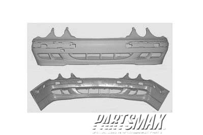 1000 | 2000-2002 MERCEDES-BENZ E320 Front bumper cover w/o Sport package; w/o headlamp washers; prime | MB1000141|2108851825