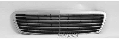 1200 | 2000-2002 MERCEDES-BENZ E430 Grille assy 4dr sedan; Classic/Elegance; bright & black | MB1200119|2108800583