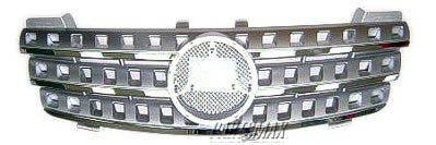 1200 | 2007-2008 MERCEDES-BENZ ML320 Grille assy CDI|BLUETEC; w/o AMG Styling Pkg; w/o Sport Pkg; Brilliant Silver | MB1200153|16488006859776