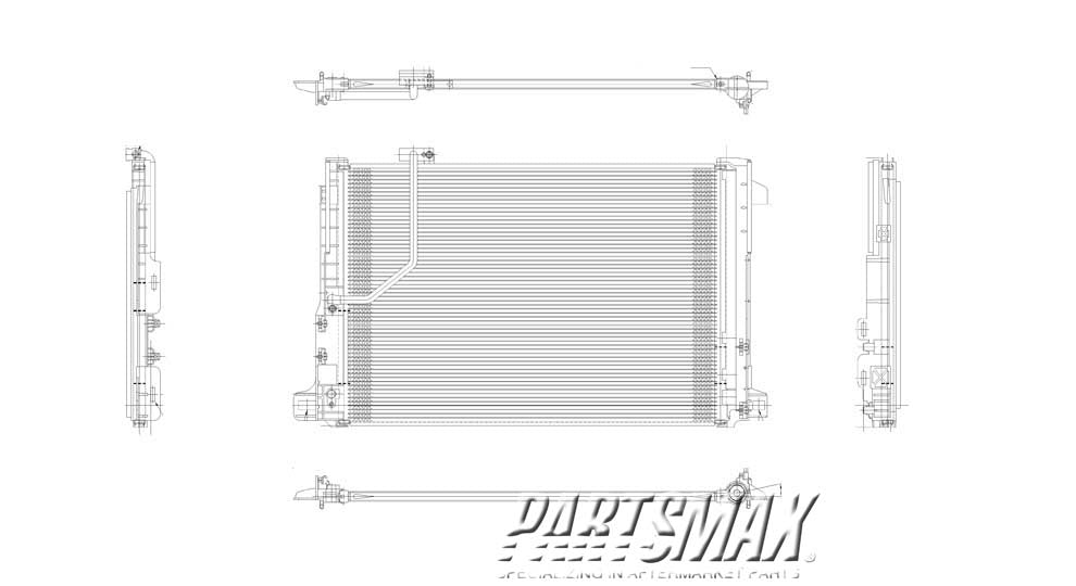 3030 | 2010-2015 MERCEDES-BENZ GLK350 Air conditioning condenser X204 | MB3030151|2045000654