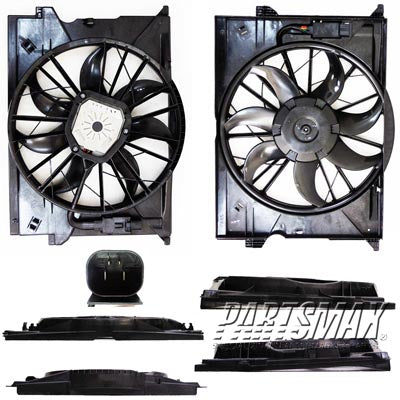 3115 | 2007-2009 MERCEDES-BENZ E550 Radiator cooling fan assy W211; Sedan | MB3115116|211500169380