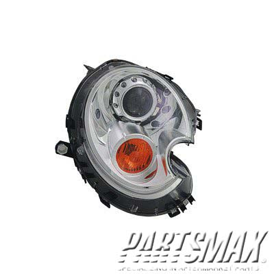 2503 | 2008-2010 MINI COOPER RT Headlamp assy composite CLUBMAN; Bi-Xenon; w/o Adaptive Headlamps; w/Yellow Turn Indicator | MC2503106|63127270024