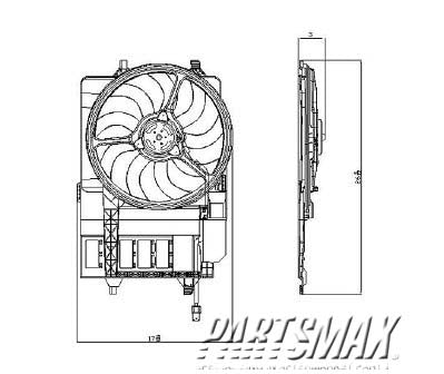 3115 | 2002-2003 MINI COOPER Radiator cooling fan assy fan housing assembly; to 3/03 | MC3115101|17101475577