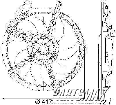 3115 | 2008-2014 MINI COOPER Radiator cooling fan assy CLUBMAN; BASE; H/B; Fan Module | MC3115104|17422754854