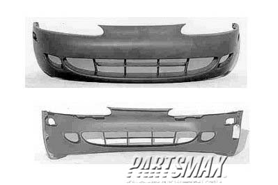 1000 | 1995-1996 MITSUBISHI ECLIPSE Front bumper cover black | MI1000240|MR178172