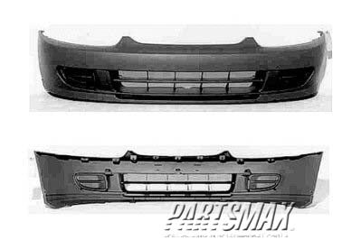 1000 | 1997-2002 MITSUBISHI MIRAGE Front bumper cover 2dr coupe; w/o fog lamps; prime | MI1000256|MR296316