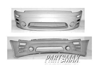 1000 | 2002-2005 MITSUBISHI ECLIPSE Front bumper cover from 2/02; w/o license plate cutout; prime | MI1000282|6400B280