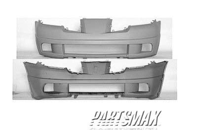 1000 | 2003-2005 MITSUBISHI OUTLANDER Front bumper cover includes mounting clips & rivets; prime | MI1000286|MN133205