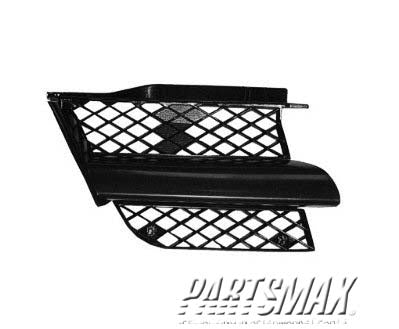 860 | 2003-2004 MITSUBISHI OUTLANDER Grille assy white & black - paint to match; left side; w/clips | MI1200241|MN133229