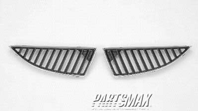 1200 | 2004-2005 MITSUBISHI LANCER Grille assy except Evolution; 4dr sedan; left side; bright & silver & black; w/11 strip | MI1200248|MN161113