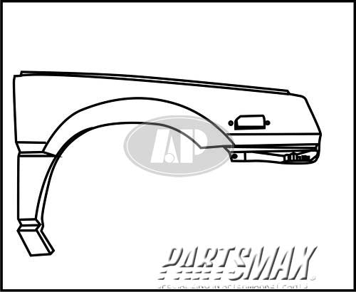 1241 | 1987-1988 MITSUBISHI MIRAGE RT Front fender assy all | MI1241108|MB506192