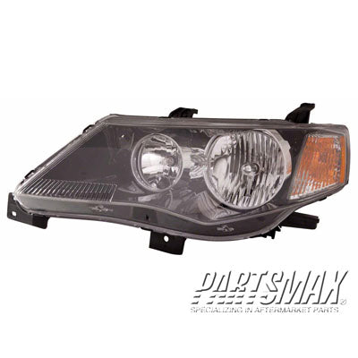 1150 | 2009-2009 MITSUBISHI OUTLANDER LT Headlamp assy composite Halogen; Gloss Black Bezel | MI2502162|8301B605