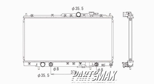 3010 | 2001-2005 DODGE STRATUS Radiator assembly 2dr coupe; w/V6 engine; w/auto trans | MI3010109|MR373104