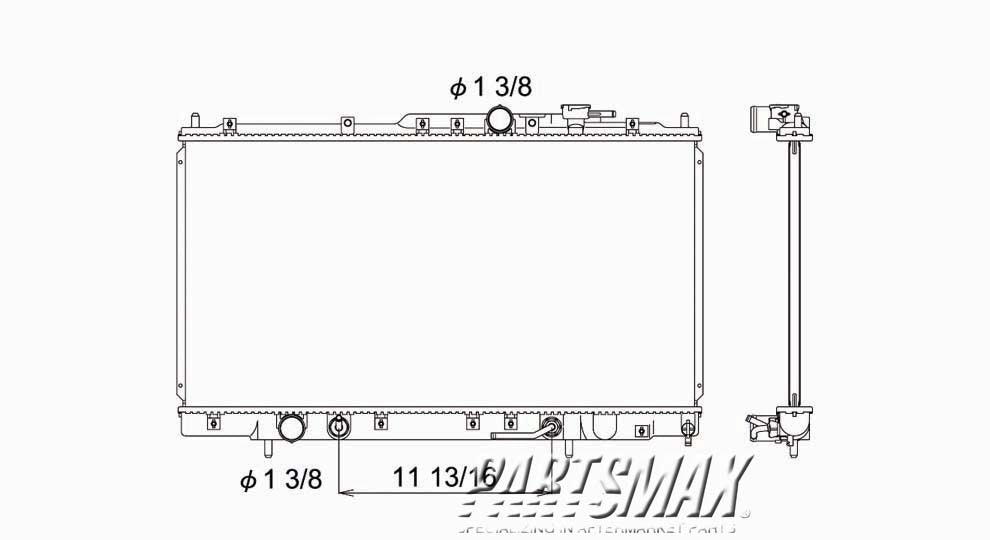 3010 | 1999-2003 MITSUBISHI GALANT Radiator assembly w/2.4L 4 cyl engine | MI3010120|MR312229