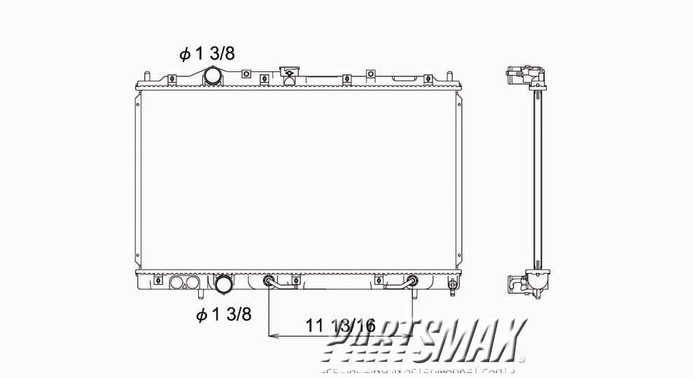 2870 | 1997-2002 MITSUBISHI MIRAGE Radiator assembly w/1.8L engine; w/manual trans | MI3010125|MR299618