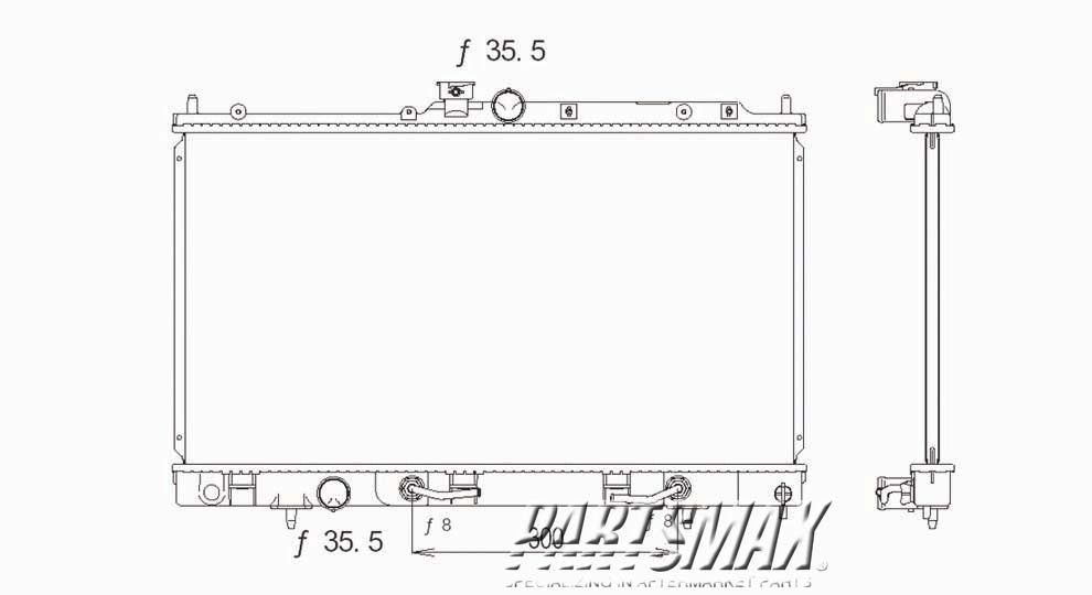 3010 | 2002-2007 MITSUBISHI LANCER Radiator assembly w/2.0L engine; w/auto trans; except Evolution | MI3010194|MZ690911