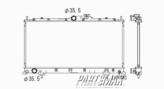 3010 | 2006-2008 MITSUBISHI ECLIPSE Radiator assembly w/2.4L; w/auto trans | MI3010209|MN180279