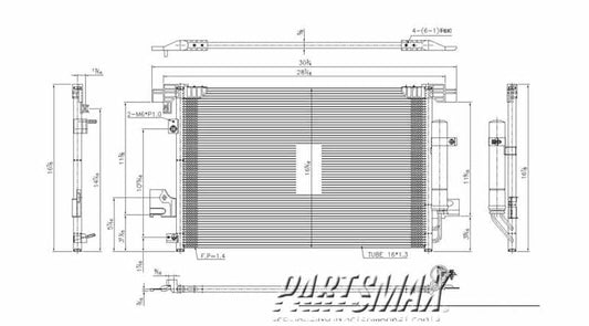 3030 | 2011-2020 MITSUBISHI OUTLANDER SPORT Air conditioning condenser all | MI3030172|7812A352