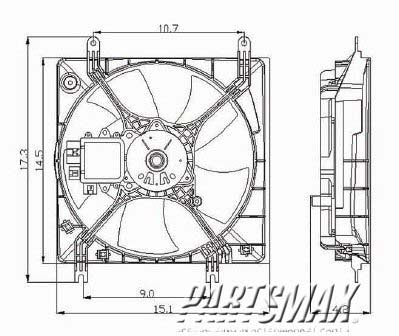 3115 | 2001-2001 MITSUBISHI GALANT Radiator cooling fan assy includes motor/blade/shroud; w/2.4L 4 cyl engine | MI3115104|MI3115104