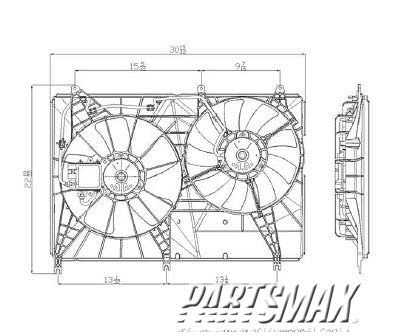 3115 | 2004-2005 MITSUBISHI ENDEAVOR Radiator cooling fan assy dual fan assembly | MI3115122|MI3115122