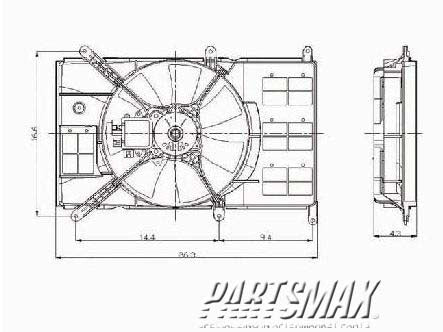 3115 | 1999-2000 MITSUBISHI GALANT Radiator cooling fan assy w/4cyl engine | MI3115124|MI3115124