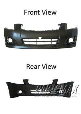 1000 | 2007-2012 NISSAN SENTRA Front bumper cover 2.5L | NI1000262|62022ET80J