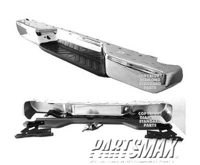 1103 | 2005-2019 NISSAN FRONTIER Rear bumper assembly w/License Lamps; Face Bar/Upper/Center Pad; w/o Park; Chrome; see notes | NI1103114|850309BF0A-PFM