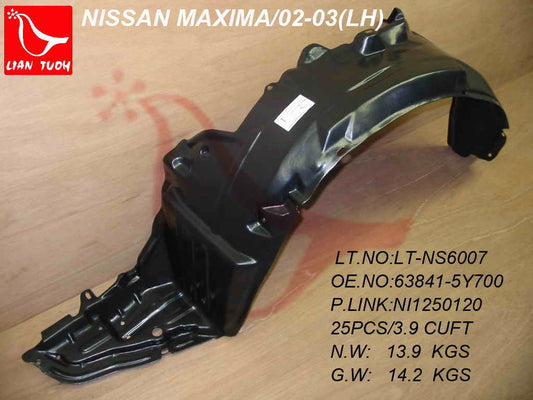 1250 | 2002-2003 NISSAN MAXIMA LT Front fender splash shield fender liner | NI1250120|638415Y700